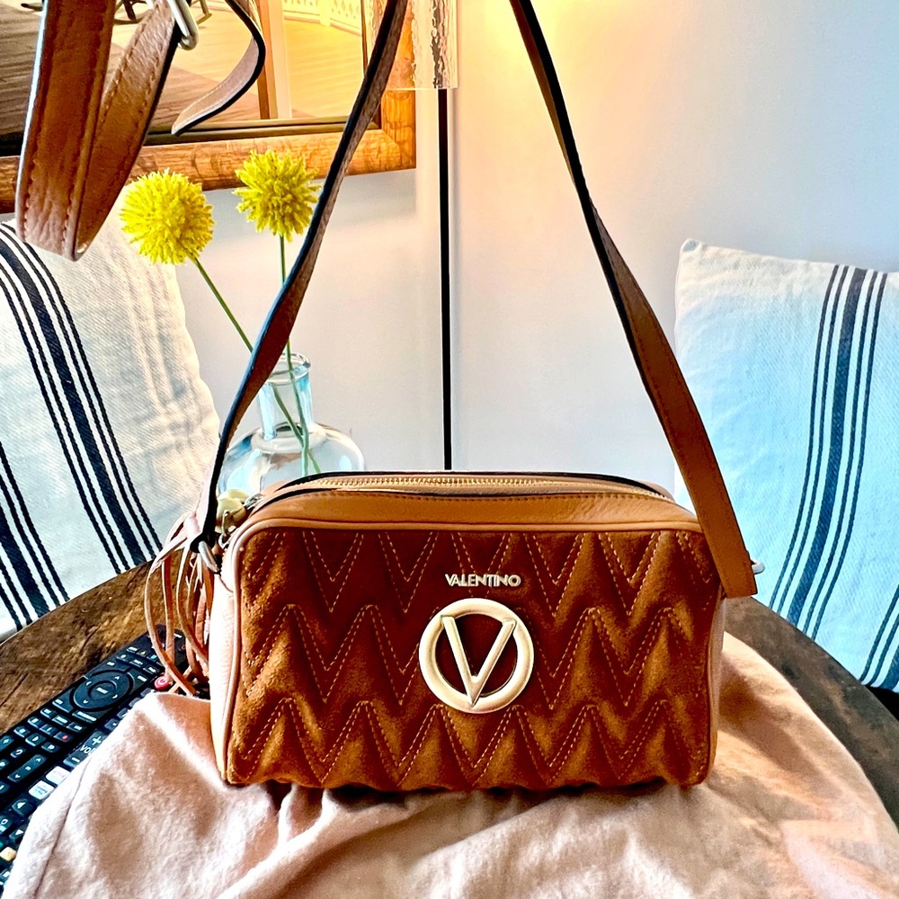 Valentino suede crossbody bag